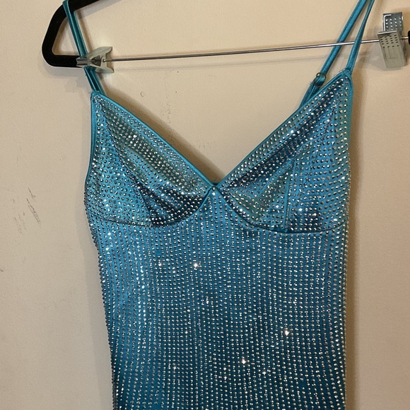 AKIRA Dresses & Skirts - AKIRA Sparkling Aqua Mini Dress